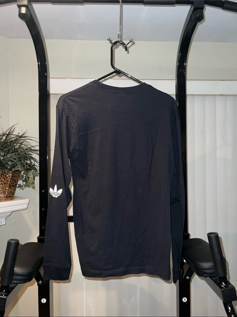 adidas Black Long-Sleeve Tee with Camo Logo Box